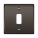 Brown switch plate with a single slot on a white background