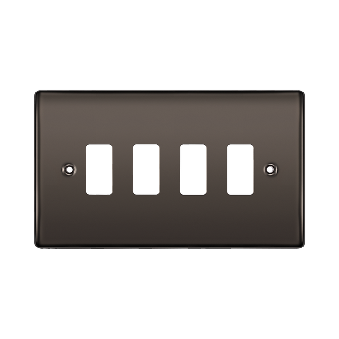 BG Nexus Metal Black Nickel 4G Grid Plate RNBN4