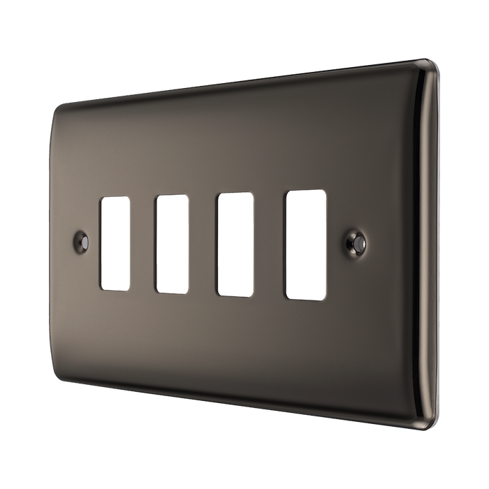 BG Nexus Metal Black Nickel 4G Grid Plate RNBN4