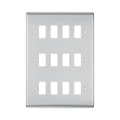 BG Nexus Metal Brushed Steel 12G Grid Plate RNBS12 Available from RS Electrical Supplies