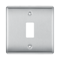 BG Nexus Metal Brushed Steel 1G Grid Plate RNBS1 Available from RS Electrical Supplies