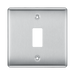 BG Nexus Metal Brushed Steel 1G Grid Plate RNBS1 Available from RS Electrical Supplies