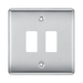 BG Nexus Metal Brushed Steel 2G Grid Plate RNBS2 Available from RS Electrical Supplies