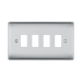 BG Nexus Metal Brushed Steel 4G Grid Plate RNBS4 Available from RS Electrical Supplies