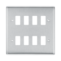 BG Nexus Metal Brushed Steel 8G Grid Plate RNBS8 Available from RS Electrical Supplies