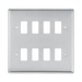 BG Nexus Metal Brushed Steel 8G Grid Plate RNBS8 Available from RS Electrical Supplies