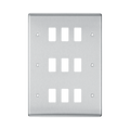 BG Nexus Metal Brushed Steel 9G Grid Plate RNBS9 Available from RS Electrical Supplies