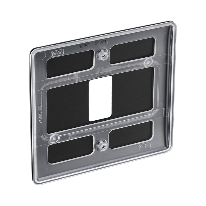 BG Nexus Metal Matt Black 1G Grid Plate RNFB1