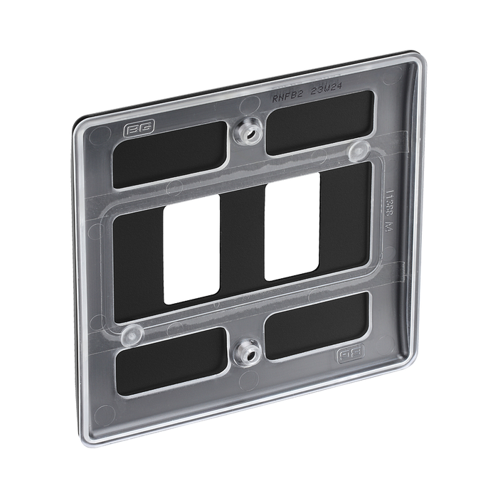 BG Nexus Metal Matt Black 2G Grid Plate RNFB2
