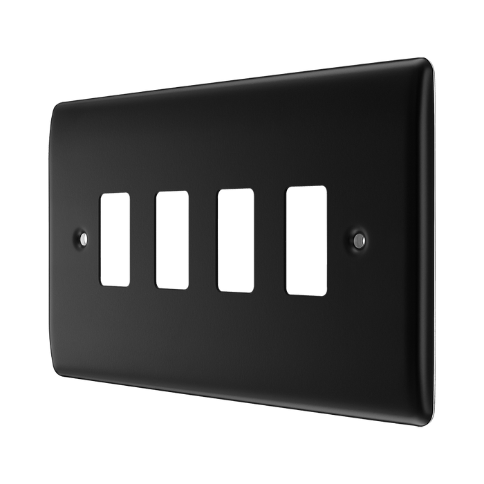 BG Nexus Metal Matt Black 4G Grid Plate RNFB4