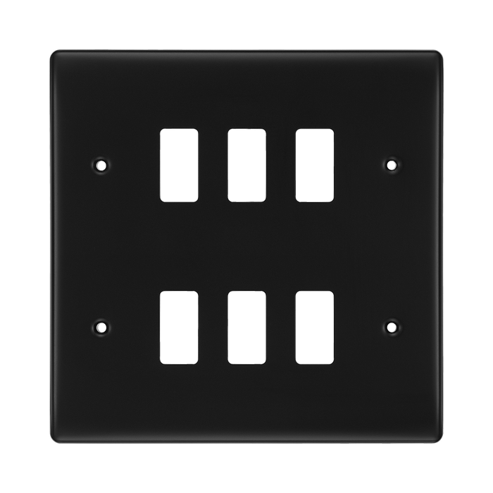BG Nexus Metal Matt Black 6G Grid Plate RNFB6
