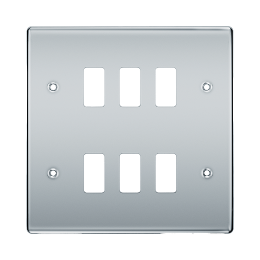 BG Nexus Metal Polished Chrome 6G Grid Plate RNPC6 Available from RS Electrical Supplies