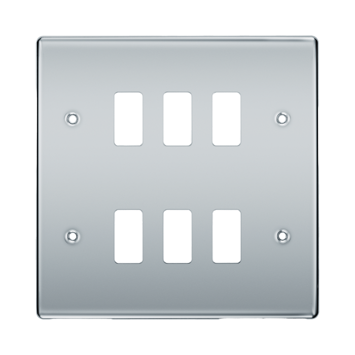 BG Nexus Metal Polished Chrome 6G Grid Plate RNPC6 Available from RS Electrical Supplies