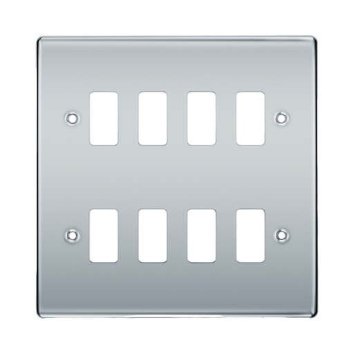 BG Nexus Metal Polished Chrome 8G Grid Plate RNPC8 Available from RS Electrical Supplies