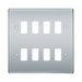 BG Nexus Metal Polished Chrome 8G Grid Plate RNPC8 Available from RS Electrical Supplies
