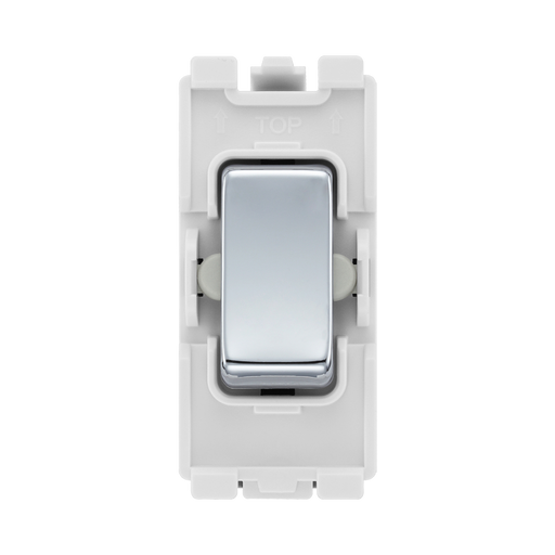 BG Electrical Polished Chrome 20AX 2 Way Single Pole Centre Off Grid Switch RPC12C – product view 1
