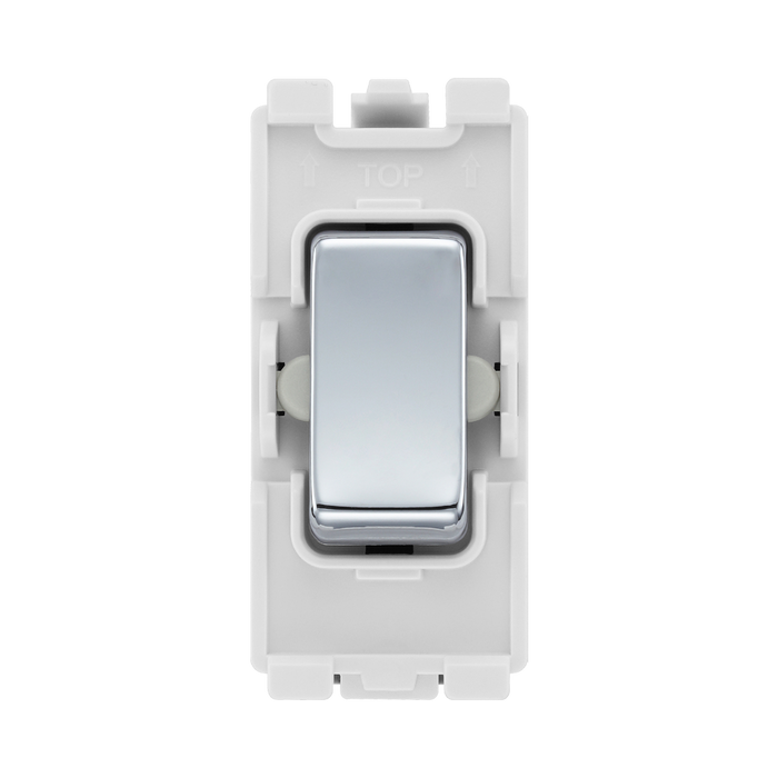 BG Electrical Polished Chrome 20AX 2 Way Single Pole Centre Off Grid Switch RPC12C – product view 1