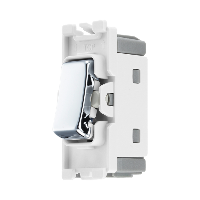 BG Electrical Polished Chrome 20AX 2 Way Single Pole Centre Off Grid Switch RPC12C – product view 2