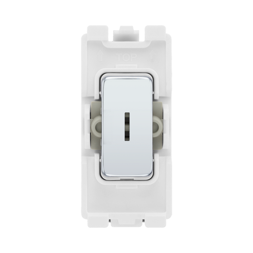 BG Electrical Polished Chrome 20AX 2 Way Key Grid Switch RPC12KY – product view 1