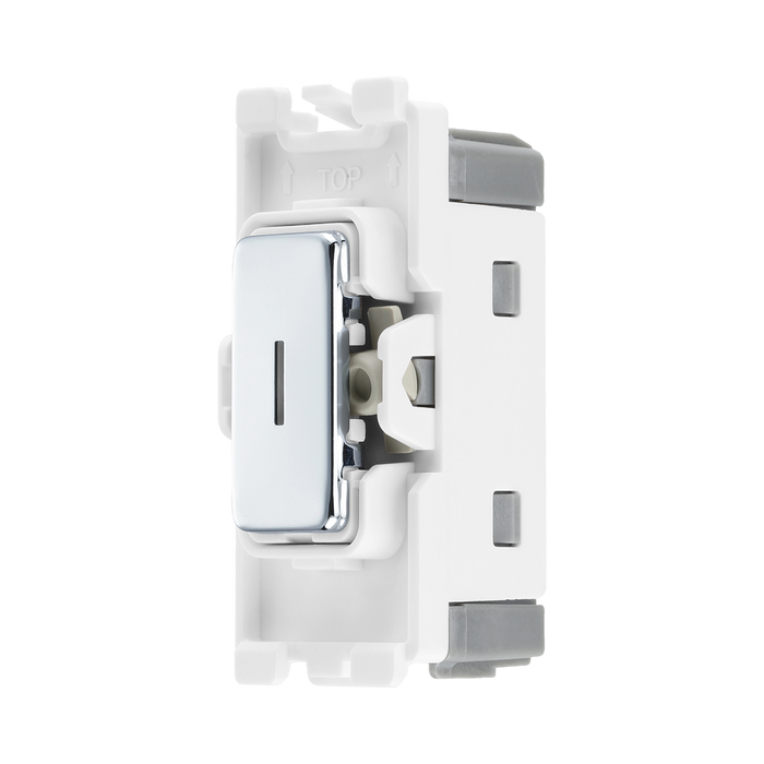 BG Electrical Polished Chrome 20AX 2 Way Key Grid Switch RPC12KY – product view 2