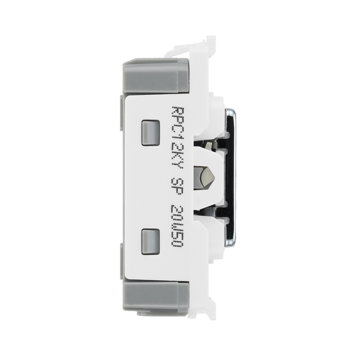 BG Electrical Polished Chrome 20AX 2 Way Key Grid Switch RPC12KY – product view 4