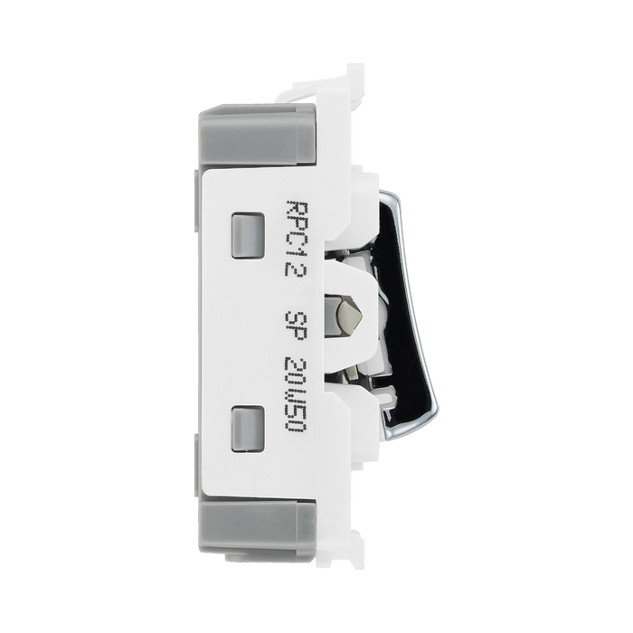 BG Polished Chrome Grid Switch 20 Amp 2 Way RPC12 – product view 4