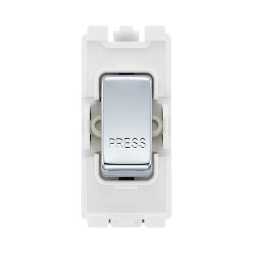 BG Polished Chrome Grid Switch 20 Amp Retractive RPC14 – product view 1