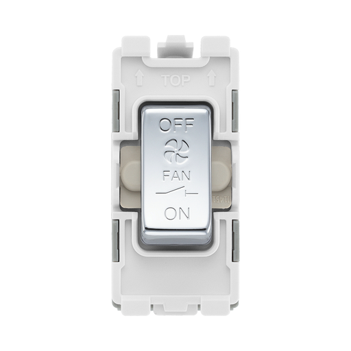 BG Electrical Polished Chrome 10A 3 Pole Fan Isolator Grid Switch RPC15 – product view 1