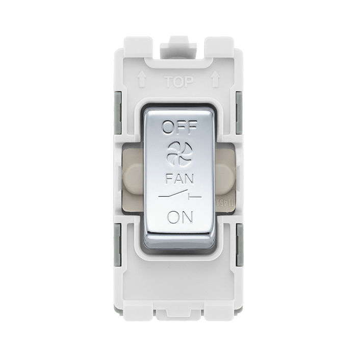 BG Electrical Polished Chrome 10A 3 Pole Fan Isolator Grid Switch RPC15 – product view 1