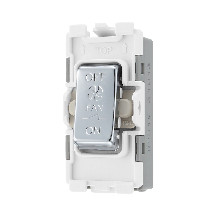 BG Electrical Polished Chrome 10A 3 Pole Fan Isolator Grid Switch RPC15 – product view 2