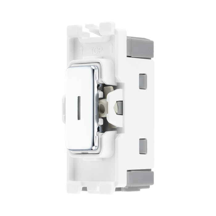 BG Polished Chrome 20A Double Pole Grid Key Switch RPC30KY – product view 2