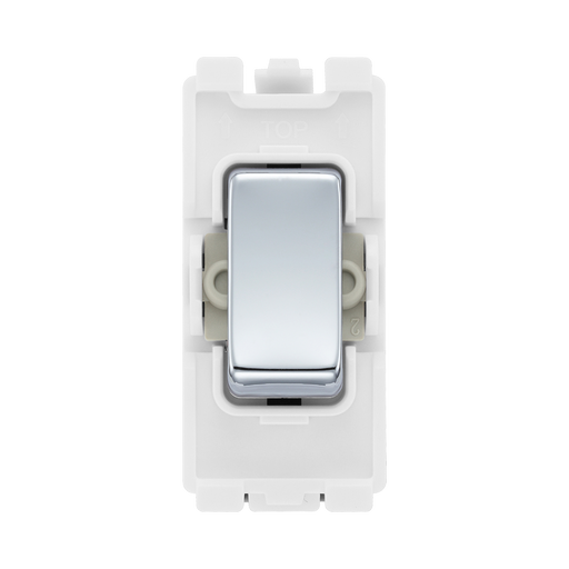BG Electrical Polished Chrome 20AX Double Pole Grid Switch RPC30 – product view 1