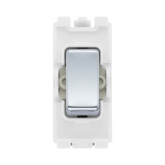 BG Electrical Polished Chrome 20AX Double Pole Grid Switch RPC30 – product view 1