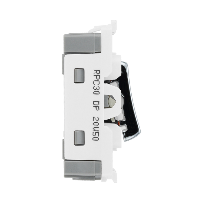 BG Electrical Polished Chrome 20AX Double Pole Grid Switch RPC30 – product view 4