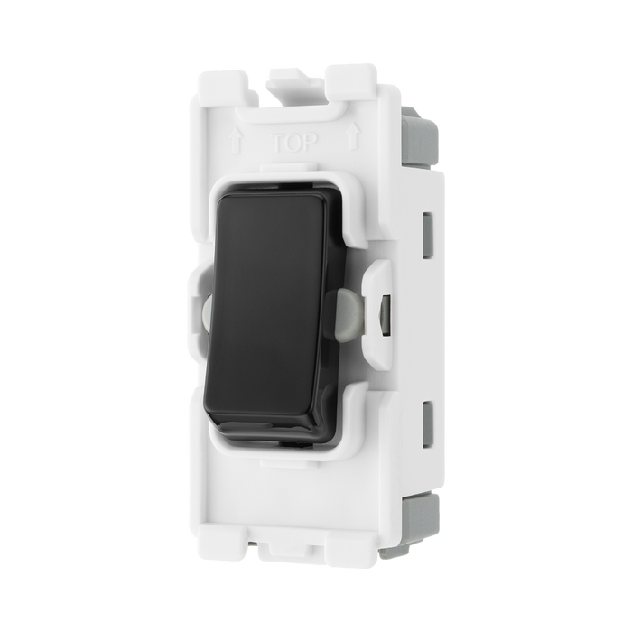 BG Evolve Black 20A 2 Way Single Pole Centre Off Grid Module RPCDB12C – product view 2