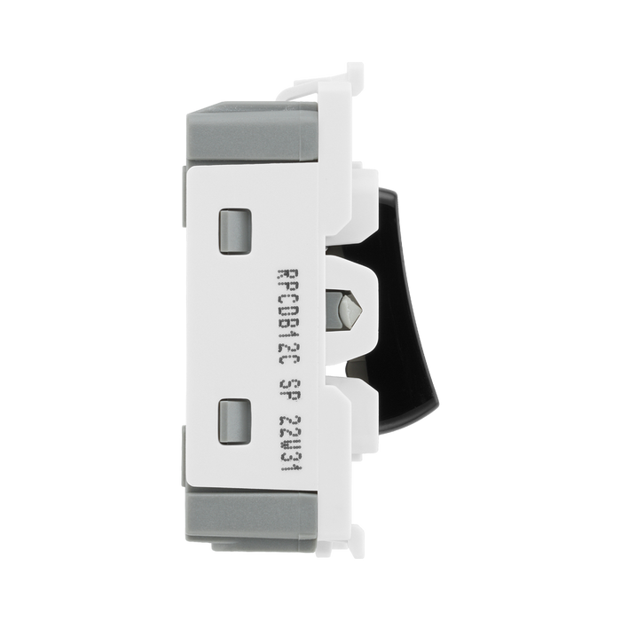 BG Evolve Black 20A 2 Way Single Pole Centre Off Grid Module RPCDB12C – product view 4