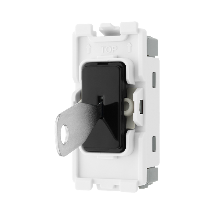 BG Evolve Black 20A Double Pole Key Grid Module RPCDB30KY – product view 2
