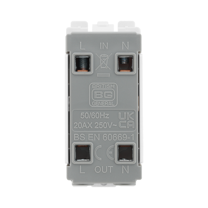BG Evolve Black 20A Double Pole Key Grid Module RPCDB30KY – product view 3