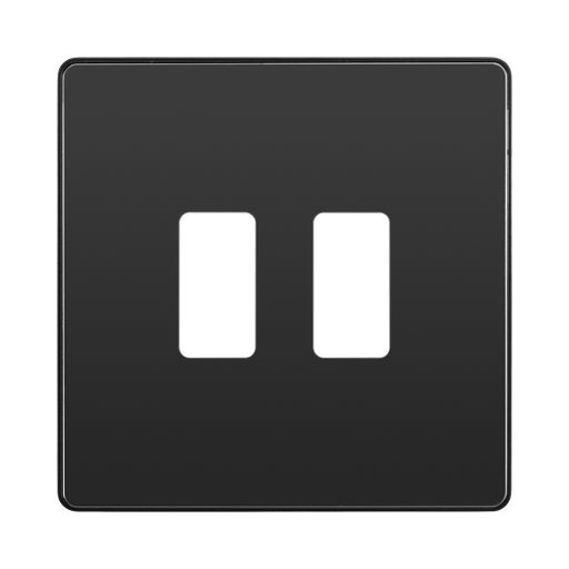 BG Evolve Black Chrome 2G Grid Plate RPCDBC2B Available from RS Electrical Supplies