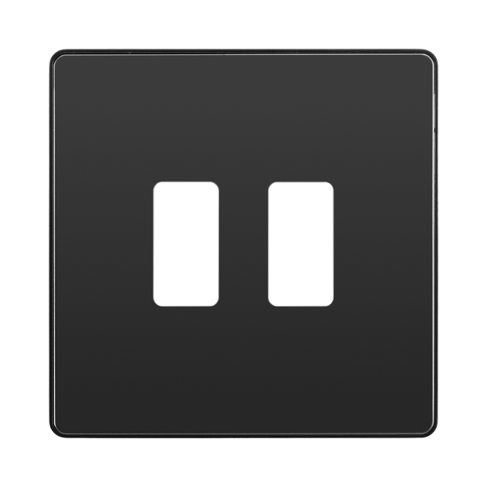 BG Evolve Black Chrome 2G Grid Plate RPCDBC2B Available from RS Electrical Supplies