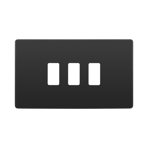 BG Evolve Black Chrome 3G Grid Plate RPCDBC3B Available from RS Electrical Supplies