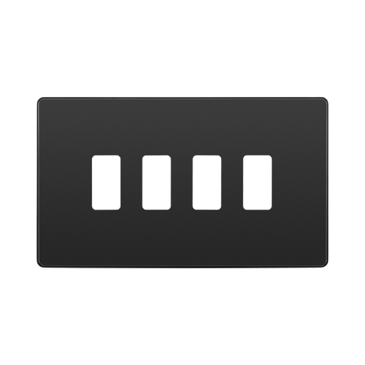 BG Evolve Black Chrome 4G Grid Plate RPCDBC4B Available from RS Electrical Supplies