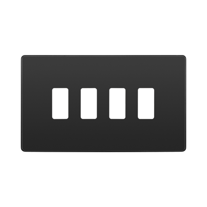 BG Evolve Black Chrome 4G Grid Plate RPCDBC4B Available from RS Electrical Supplies