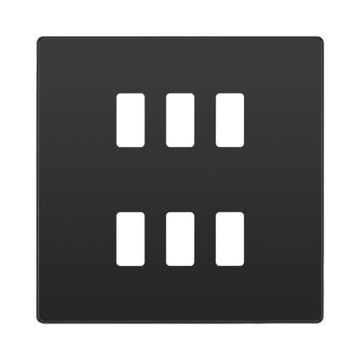 BG Evolve Black Chrome 6G Grid Plate RPCDBC6B Available from RS Electrical Supplies