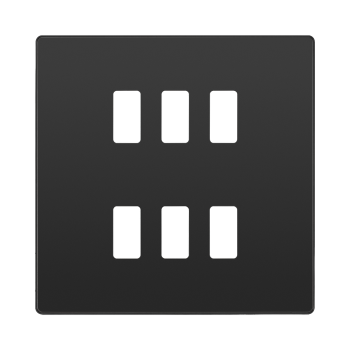 BG Evolve Black Chrome 6G Grid Plate RPCDBC6B Available from RS Electrical Supplies