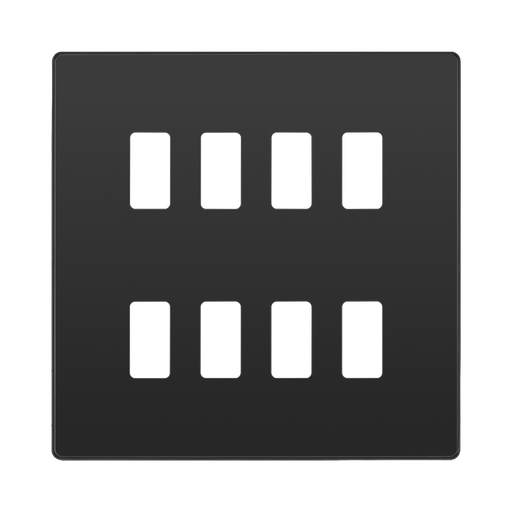 BG Evolve Black Chrome 8G Grid Plate RPCDBC8B Available from RS Electrical Supplies