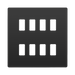 BG Evolve Black Chrome 8G Grid Plate RPCDBC8B Available from RS Electrical Supplies