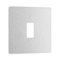 Front view of BG Evolve Brushed Steel 1G Grid Plate