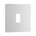 Front view of BG Evolve Brushed Steel 1G Grid Plate