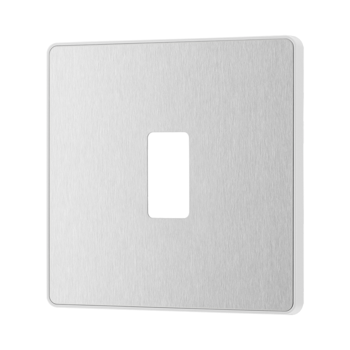 Side view of BG Evolve Brushed Steel 1G Grid Plate